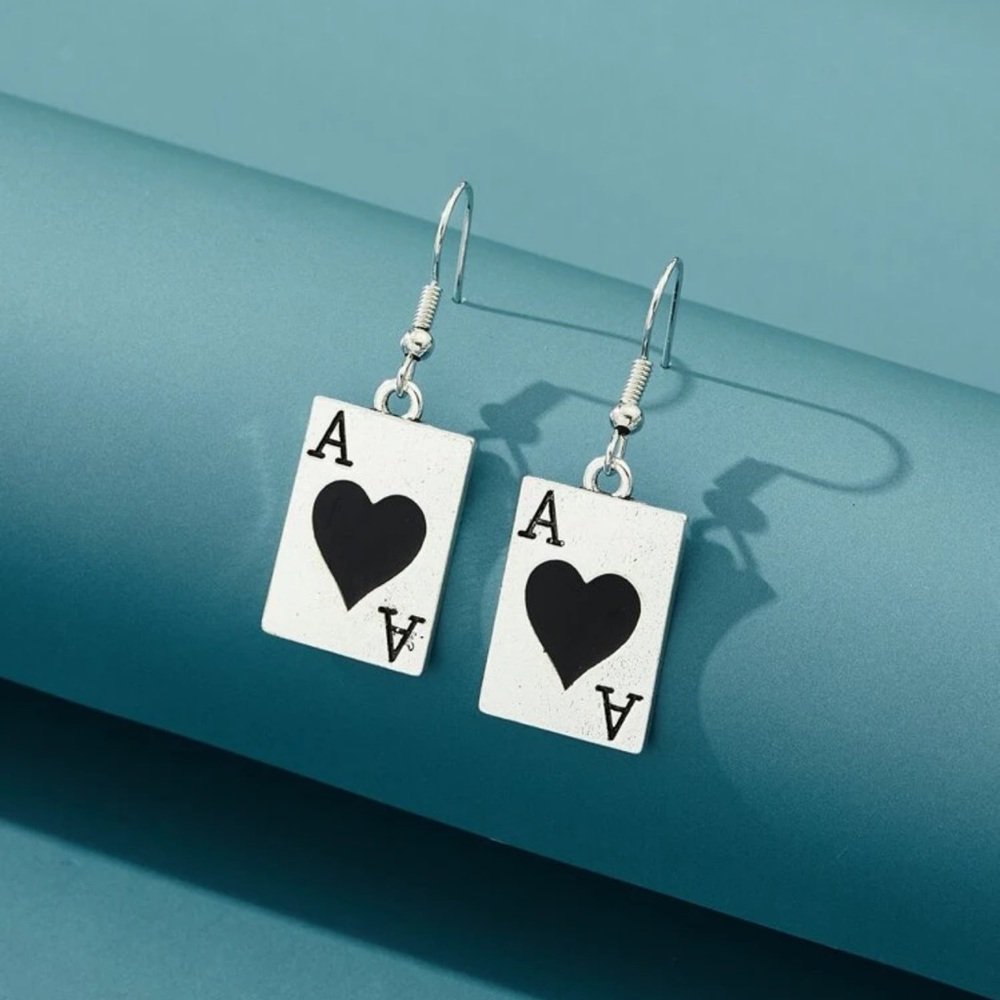 Playing card earrings